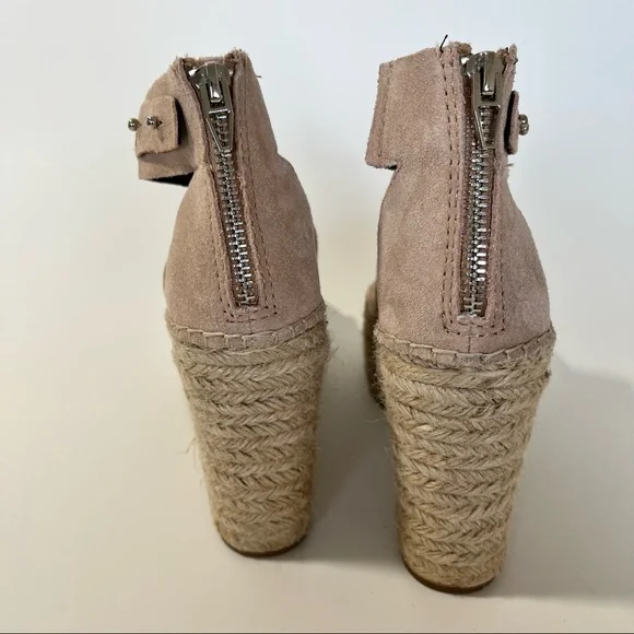 NEW Dolce Vita Suede Espadrille Wedges Taupe Grey 8.5 - Picture 7 of 16